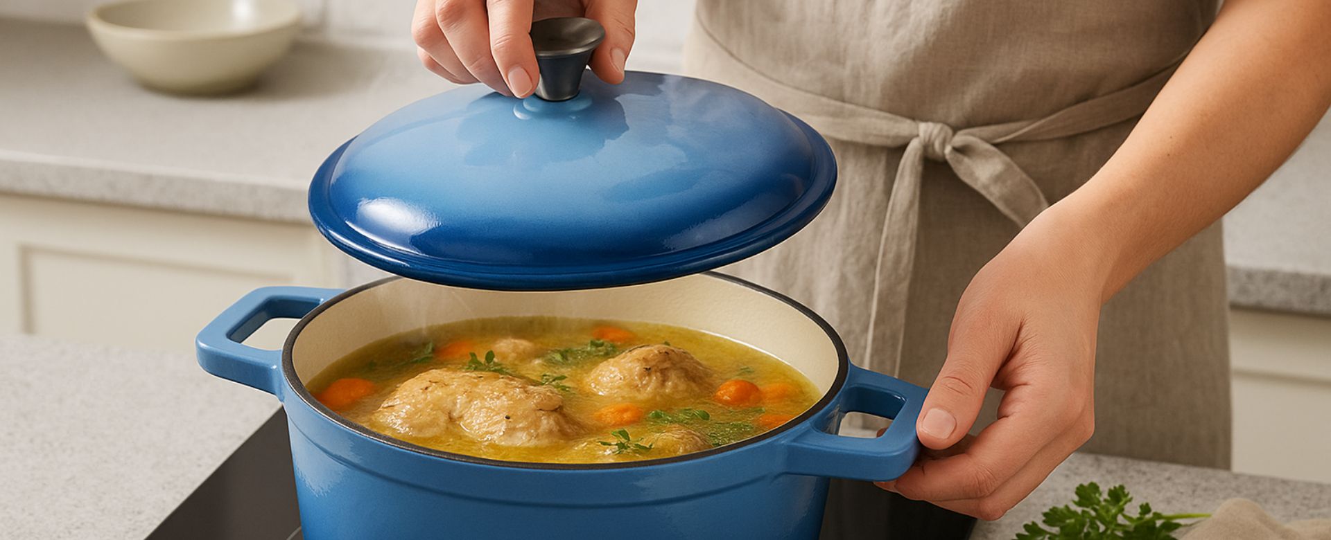 Geëmailleerde gietijzeren pot